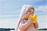 Baby Girl with Rubber Duck