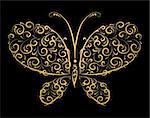 Butterfly silhouette golden for you design