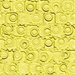 seamless 3d plastic texture with abstract imprinted dots and blocks in yellow