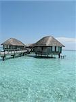 water house and sea of Maldives island