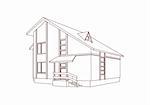 Dwelling house. Vector art in Adobe illustrator EPS format, compressed in a zip file. The different graphics are all on separate layers so they can easily be moved or edited individually. The document can be scaled to any size without loss of quality.