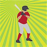 baseball player silhouette, vector illustration