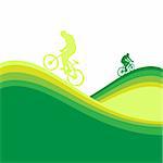 Green bicycle frame, vector illustration