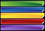 Set of 5 multi-colored banner sets with peeled edge.