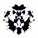 An illustration of a black and white Rorschach graphic