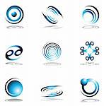 Design elements set. Abstract icons. Vector art in Adobe illustrator EPS format, compressed in a zip file. The different graphics are all on separate layers so they can easily be moved or edited individually. The document can be scaled to any size without loss of quality.