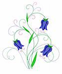Campanula. Floral design. Vector art in Adobe illustrator EPS format, compressed in a zip file. The different graphics are all on separate layers so they can easily be moved or edited individually. The document can be scaled to any size without loss of quality.