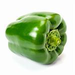 Green yellow pepper isolated on white - side view