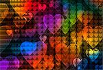 abstract valentine heart background  in various colours