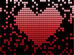 Digital Love Valentine's day heart with dots. Editable Vector Image