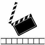 Movie clapper board and filmstrip vector illustration