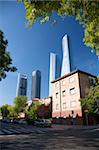 building skyscrapers at madrid city in spain