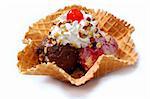 waffle basket with ice-cream