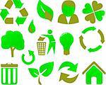 eco icon set green