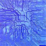 Industrial square blue texture of circuit board