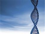 DNA strands on cloudy background - 3d illustration