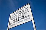 Sign at Checkpoint Charlie that divided east and west Berlin, Germany