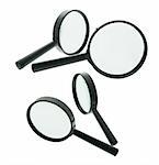 Magnifying Glasses on Isolated White Background