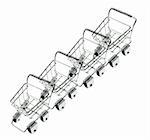 Miniature Shopping Trolleys on White Background