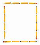 Broken Pencil Pieces with Copyspace on White Background
