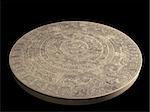 Stone Maya calendar - over black