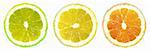 Lime, Lemon, Grapefruit -  Citrus Trafficlight on White Background