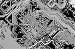 Circuit board electronic black and white background