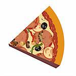 Realistic illustration pizza on white background - vector