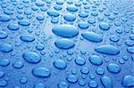 Blue water drops background