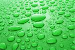 Green water drops background