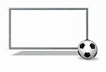 soccer ball and blank white board - 3d illustration