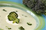 Delicious broccoli cream soup with sour cream