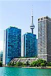 Toronto harbor skyline with CN Tower and condos