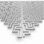 complex labyrinth on white background - 3d illustration