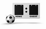 scoreboard and soccer ball on white background - 3d illustration