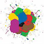 Colorful art paint splashes background.