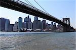 New York City Bridge with view to Manhattan