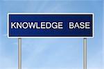 A blue road sign with white text saying Knowledge Base