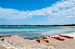 At Son Saura, the biggest southern beach in MInorca you can practice your kayaking skills.
