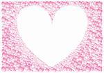 The pink framework heart on white background