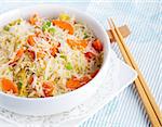 Asian fried rice noodles. Serve with chopsticks.