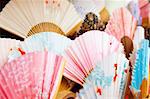 Oriental wooden fans background / traditional accessory