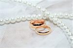 weddings  rings decoration over bridal veil