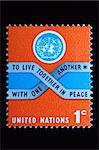 vibrant to live together in peace with each other stamp large text border