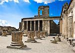 Roman ruins after the eruption of Vesuvius in Pompeii, Italy