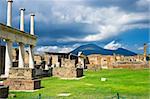 Roman Pompeii ruins after the eruption of Vesuvius, Italy