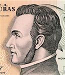 Francisco Morazan (1792-1842) on 5 Lempiras 2004 Banknote from Honduras. General and politician who ruled several Central American states at different times during 1827-1842.