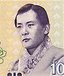 Jigme Singye Wangchuck (1955-) on 10 Ngultrum 2006 Banknote from Bhutan. King of Bhutan during 1972-2006.