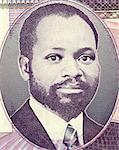 Samora Moises Machel (1933-1986) on 20 Meticais 2006 Banknote from Mozambique. Mozambican  military commander, revolutionary socialist  leader and President of Mozambique.