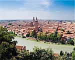 Verona panoramic view from the high hill, Italy